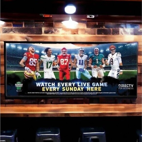 2023 DIRECTV NFL Sunday Ticket Vinyl Banner 2'x5' Kelce Hurts Burrow Kittle New - Picture 1 of 3
